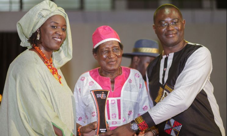 The late Ebo Taylor during the presentation of the Music In Africa Honorary Award in Accra, Ghana, in 2019. Photo: Paul Addo Photography