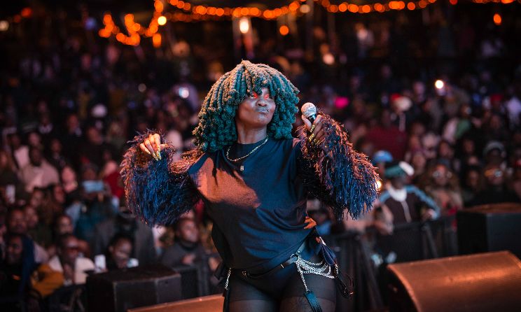 South African artist Moonchild Sanelly performing at Bushfire 2026.